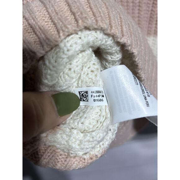 American Eagle Striped V-Neck Pink Cream Sweater Size XS - Picture 5 of 5